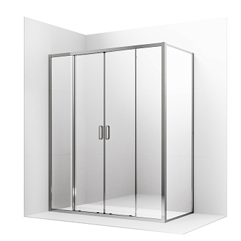 Душевой уголок Ambassador Forsa 17021109AX-70AX 140х70 стекло прозрачное профиль хром глянцевый без поддона